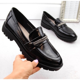 Damlöpare i lack med cubic zirconia, svart Filippo DP6240 1