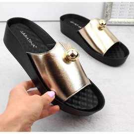 Damflip flops Sabatina 2318-1 i metall i guld gyllene 1