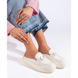 Vita plattformsflipflops för kvinnor 1