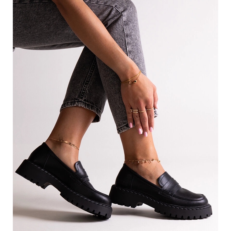 Svarta läderskor Big Star LL274458 1