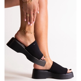 Svarta flip-flops på Big Star NN274021-plattformen 1