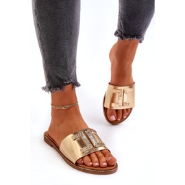 Seastar Damtofflor med gulddekor gyllene 1