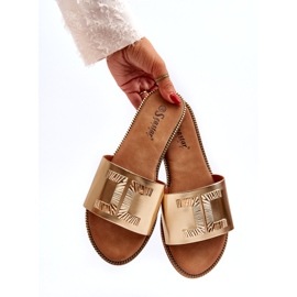 Seastar Damtofflor med gulddekor gyllene 3