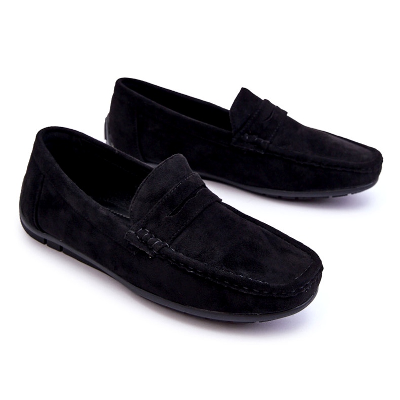 Confly Mäns mocka svarta loafers 2