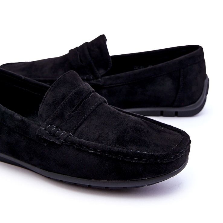 Confly Mäns mocka svarta loafers 3