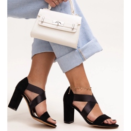 Evento Svarta högklackade sandaler med Sewim innersula i läder 2