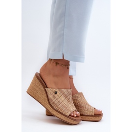 Sergio Leone Klädd flip-flops dam KL213 Beige 1