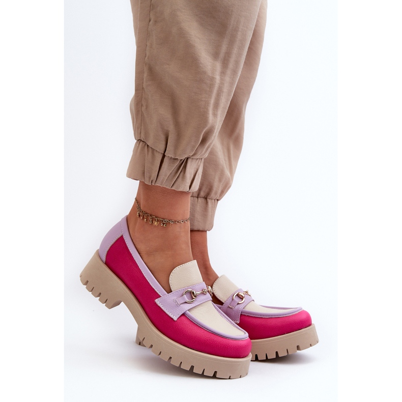 Zazoo 3475 Lädermockasiner för kvinnor, beige mångfärgad 2