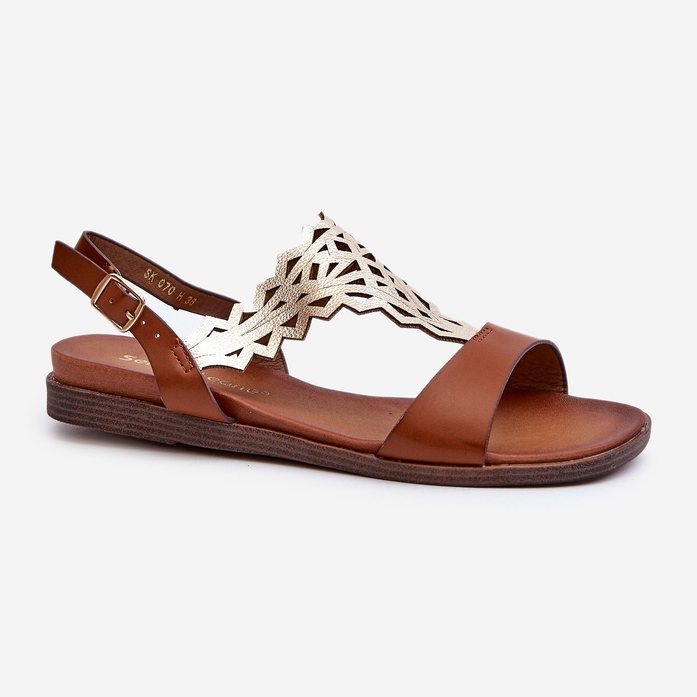 Sergio Leone SK070H Platta sandaler för kvinnor, brun 1