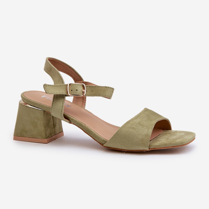 Damsandaler på block av ekomocka, grön Leisha 1