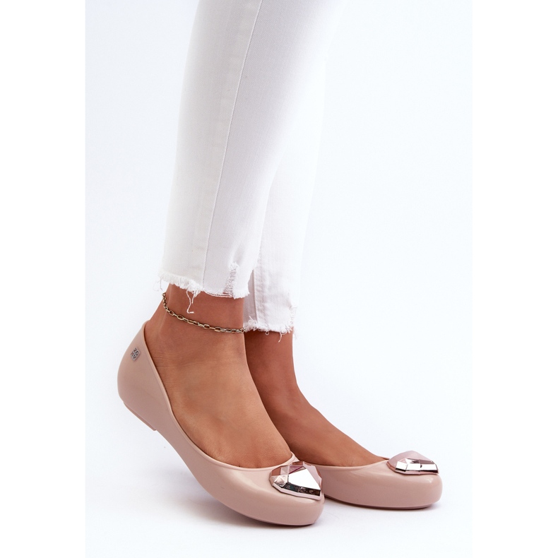 Doftande ballerinaskor för kvinnor med hjärta ZAXY NN285010 Naken beige 2