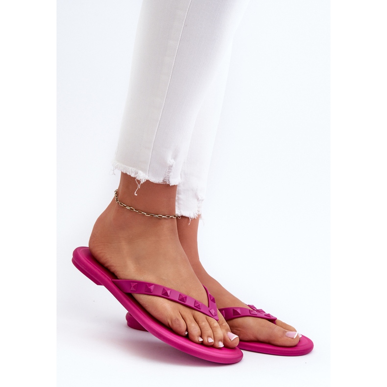 Platta flexibla flip-flops för kvinnor ZAXY JJ285252 Fuchsia rosa 2