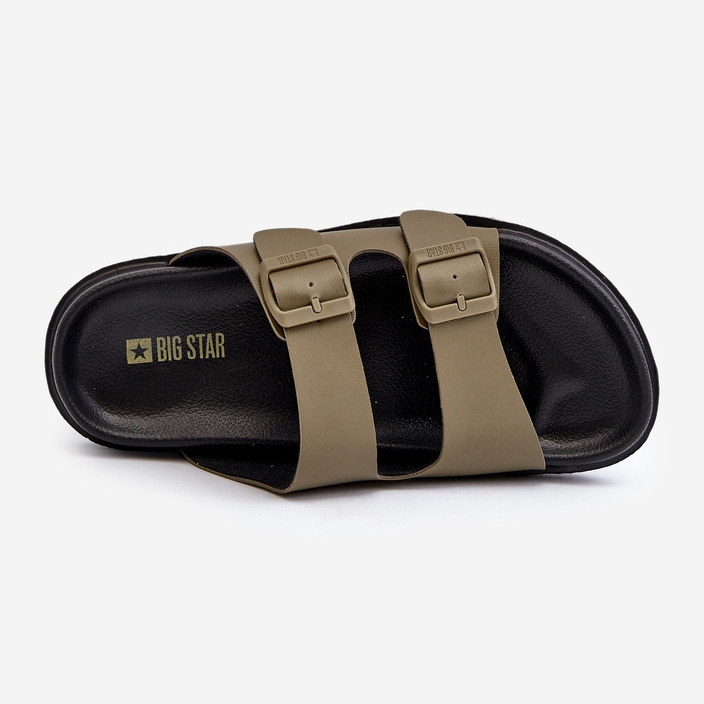 Ljusa herrflip-flops med spännen Big Star NN174592 Mörkgrön 1