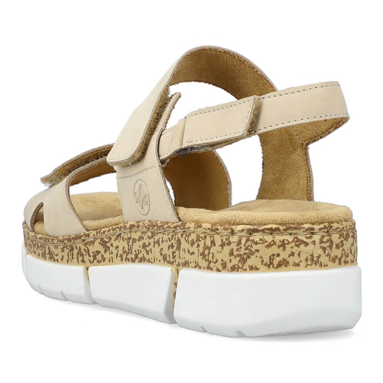 Bekväma dambeige kardborresandaler Rieker V2366-60 1
