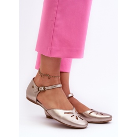 Damsandaler i läder Maciejka 06641-25 Guld gyllene 2