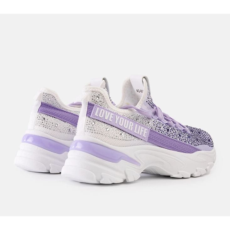 Vita och lila glänsande massiva sneakers från Senai violett 1