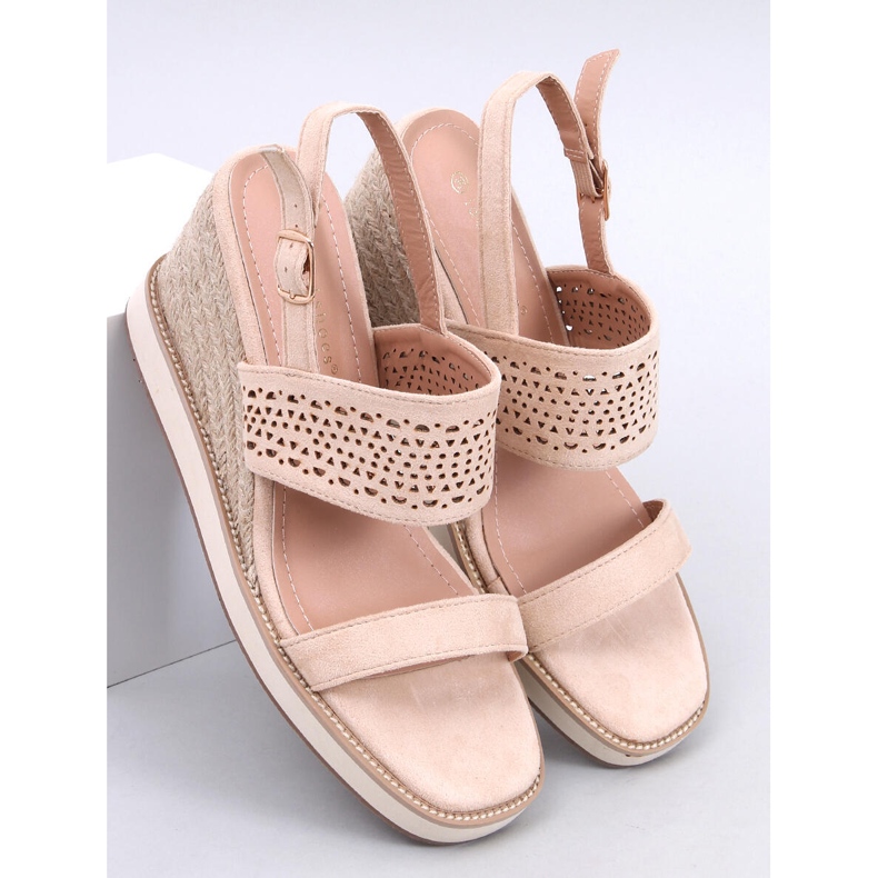 Debeve Beige espadrillesandaler med kil 1