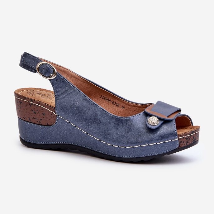 Kvinnors lätta komfortskor Kilsandaler, blå Efravia 1