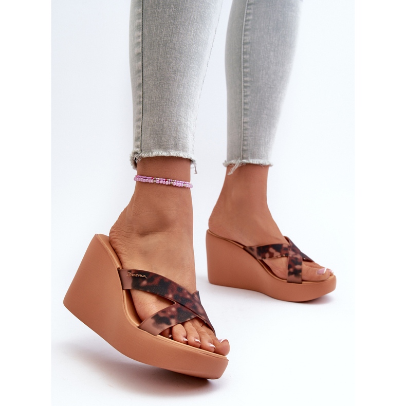 Klädd flip Flops för kvinnor 83520 Ipanema High Fashion Slide Fem Brun 2