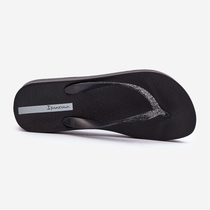 Damflip-flops med glitterrem 83386 Ipanema Mesh Chic Platt Fem Black svart 1