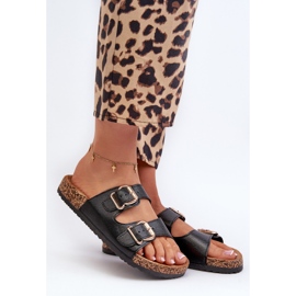 Svarta Fronila damflip-flops med spännen 1