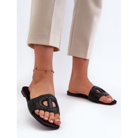 Svarta Dimrose flip-flops med platt klack för kvinnor 2