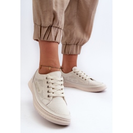 Sneakers i läder för kvinnor Beige Cloesa svart 2