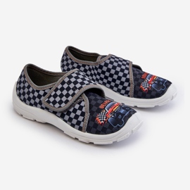 Bekväma pojktofflor med kardborreband Befado 974Y540 Grå 1