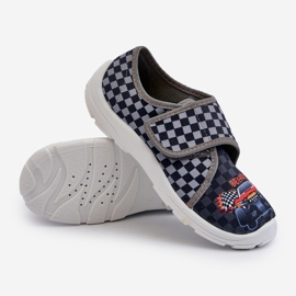 Bekväma pojktofflor med kardborreband Befado 974Y540 Grå 2