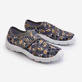 Bekväma pojktofflor med kardborre Befado 974Y552 Grå 1