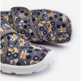 Bekväma pojktofflor med kardborre Befado 974Y552 Grå 2