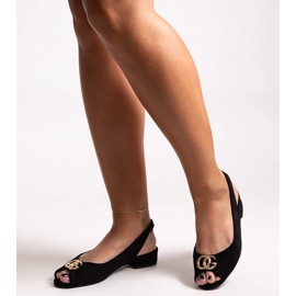 Warda läder innersula sandaler svart 1