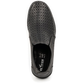 Olivier Genombrutna loafers för män för sommaren 662 svart 3