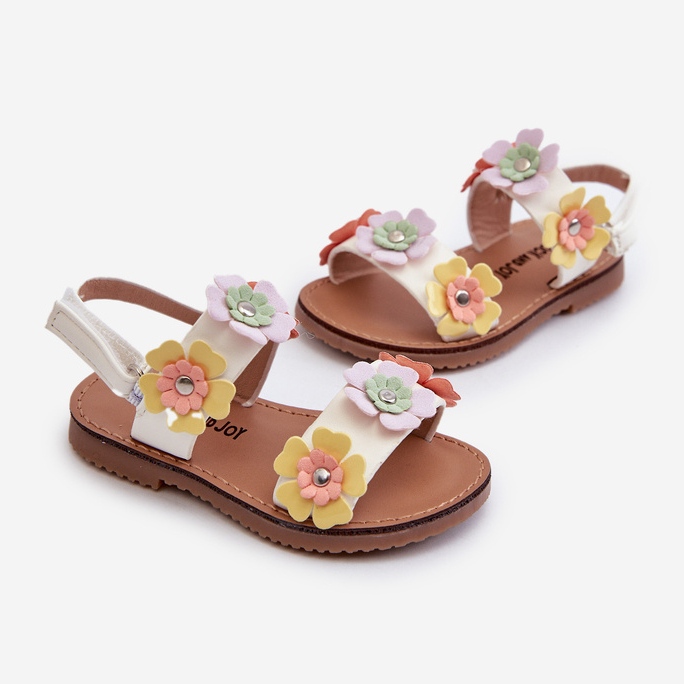 Barnsandaler dekorerade med blommor Multicolor Tinette vit 2