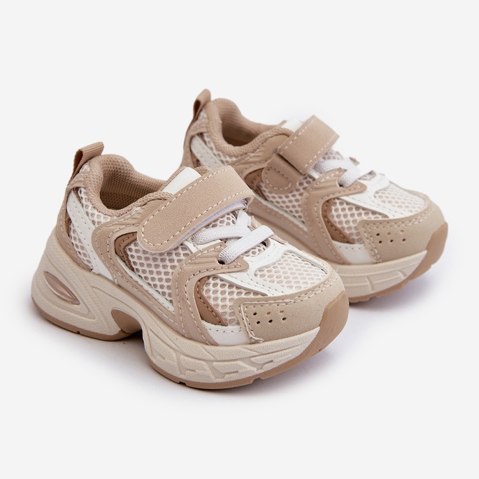 Sportskor för barn Sneakers med kardborre, Beige Rulagia 1