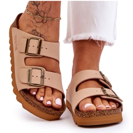 Klassiska Big Star Tofflor för kvinnor LL274478 Beige 4