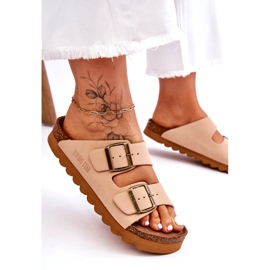 Klassiska Big Star Tofflor för kvinnor LL274478 Beige 2