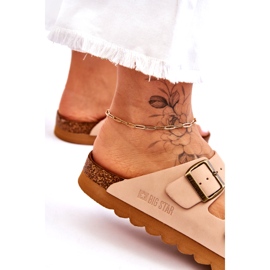 Klassiska Big Star Tofflor för kvinnor LL274478 Beige 1