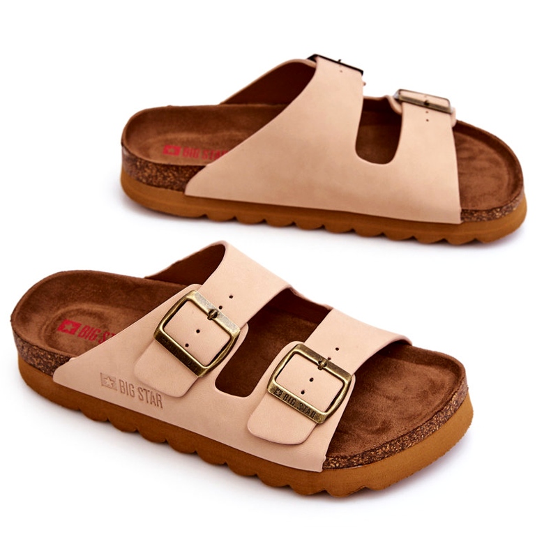 Klassiska Big Star Tofflor för kvinnor LL274478 Beige 3