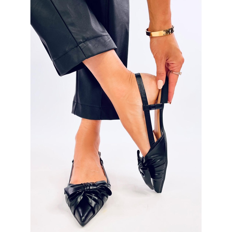 Candy Black ballerinor med öppen klack svart 2