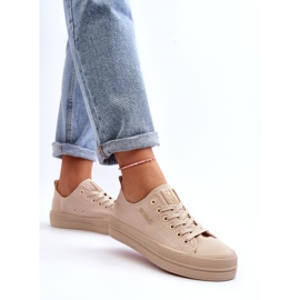 News Sneakers i beige tyg för damer Staneva 4