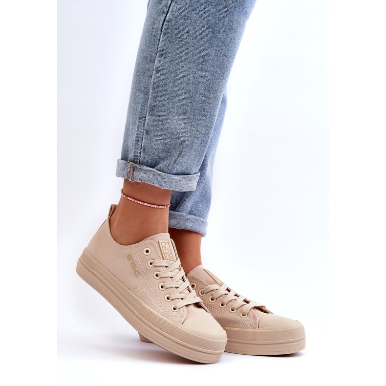 News Sneakers i beige tyg för damer Staneva 2