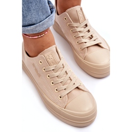 News Sneakers i beige tyg för damer Staneva 1