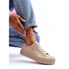News Sneakers i beige tyg för damer Staneva 9