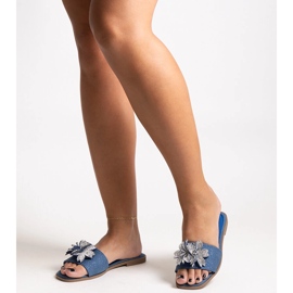 Blå flip-flops med en Vendula zirkonblomma 1