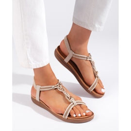 Beige slip-on sandaler för kvinnor 2