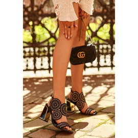 S.Barski Dekorerade högklackade sandaler D&amp;A CR026 Svart 1