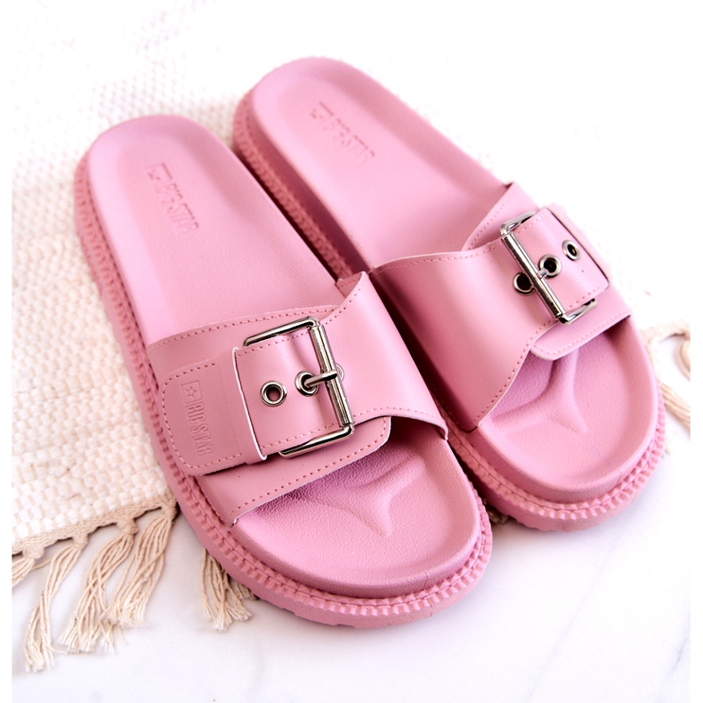 Klassiska tofflor med spänne Big Star JJ274A308 Rosa 4