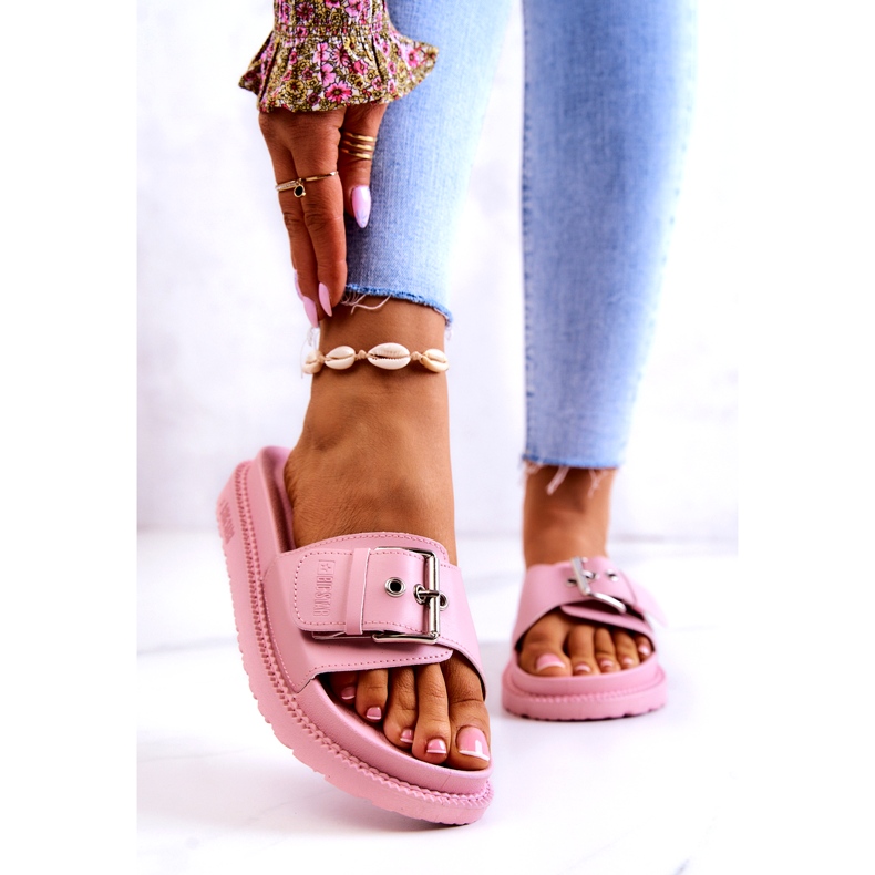 Klassiska tofflor med spänne Big Star JJ274A308 Rosa 1