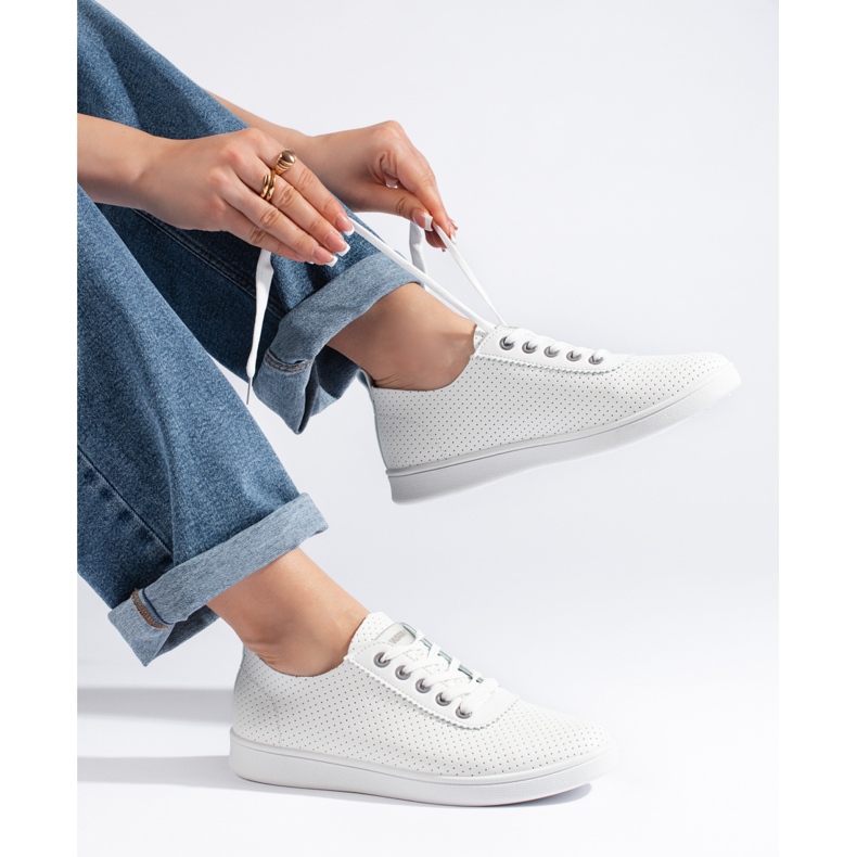 Klassiska vita sneakers för kvinnor 1